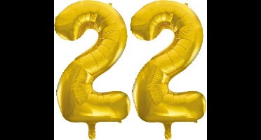 Folieballon nr. 22 Goud 86cm