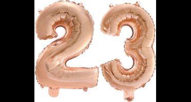 Folieballon nr. 23 Rosé Rosé Goud 41cm