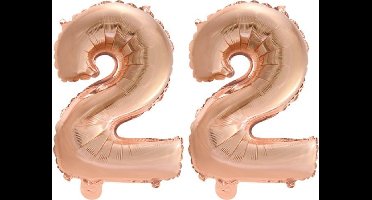 Folieballon nr. 22 Rosé Rosé Goud 41cm