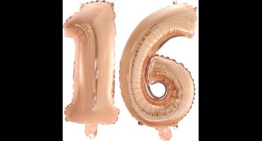 Folieballon nr. 16 Rosé Rosé Goud 41cm