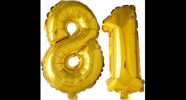 Folieballon nr. 81 Goud 41cm