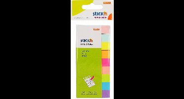 Stick'n Index papieren markeerstroken - 50x12mm - 9x Verschillende kleuren - 450 index tabs totaal