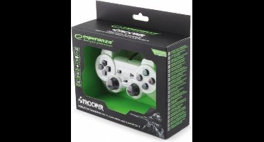 Esperanza EGG107W game controller Gamepad PC,Playstation 3 Analoog/digitaal USB 2.0 Zwart, Wit