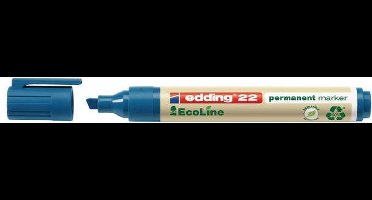 edding 22 EcoLine Permanente Marker, Beitelvormige Punt, 1 - 5 mm, Blauw (doos 10 stuks)