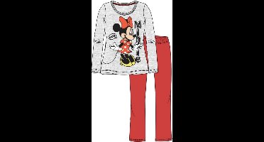 Minnie Mouse pyjama - grijs - rood - maat 128 / 8 jaar