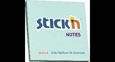 Stick'n sticky notes - 76x76mm, pastel blauw, 100 memoblaadjes