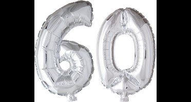 Folieballon 60 jaar zilver 86cm