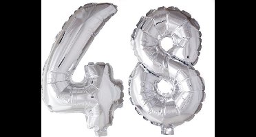 Folieballon 48 jaar zilver 86cm
