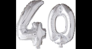 Folieballon 40 jaar zilver 86cm