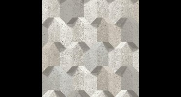 Reflets 3D dessin beige beton (vliesbehang, beige)