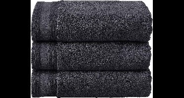 De Witte Lietaer Handdoeken Contessa, Dark Grey - 50 x 100 cm - 3 stuks - Katoen