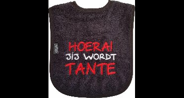 Zwarte slab met "Hoera! Jij wordt tante"