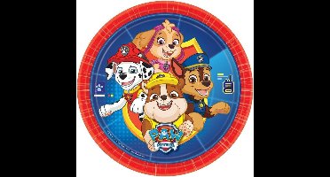 24x stuks Paw Patrol thema feest borden 23 cm - Kinderverjaardag/kinderfeestje Paw Patrol thema borden