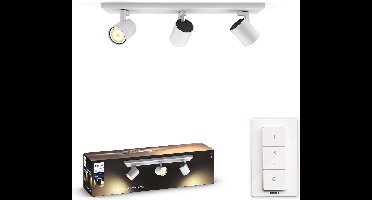 Philips Hue Runner Opbouwspot - White Ambiance - GU10 - Wit - 3 x 5W - Bluetooth - incl. Dimmer Switch