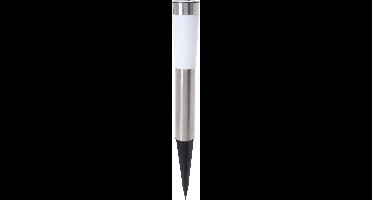 Pro Garden Buitenspot Solar Led 56 X 7,5 Cm Staal Zilver 4 Stuks