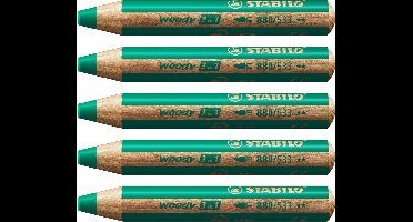 STABILO Woody 3 in 1 - Multitalent Potlood - Donker Groen - Doos Met 5 stuks
