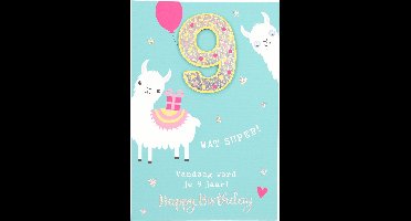 Cijferkaarten - De mooiste Leetijd - Verjaardagskaart Wat super! Vandaag word je 9 jaar!...