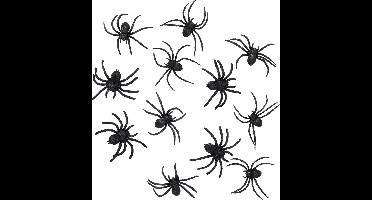 Spinnenfamilie set van 12 stuks - 5x6 cm halloween decoratie