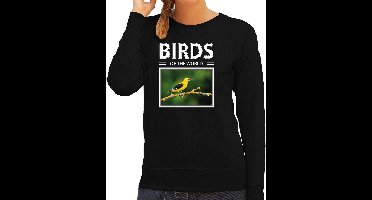 Dieren foto sweater Wielewaal - zwart - dames - birds of the world - cadeau trui Wielewaal vogels liefhebber XXL