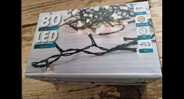 Kerstverlichting 80 Leds - 6 mtr - warm wit