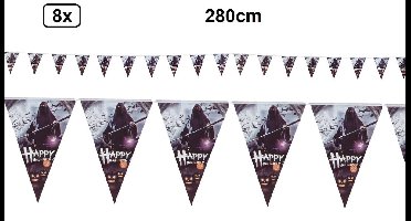 8x Vlaggenlijn Magere Hein 280cm - Halloween horror thema feest festival dood