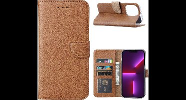 Hoesje Geschikt voor iPhone 14 portemonnee Bookcase – Bruin