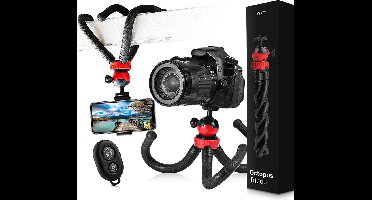 MikaMax - Telefoon Statief - Camera Tripod - Flexibel - Incl Bluetooth Afstandsbediening - Camera Houder - Telefoon Houder - Geschikt voor Mobiele Telefoons en Camera’s