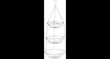 Lifetime Cooking fruitschaal 3-laags hangend 70 x 25 cm zilver