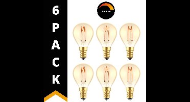 DecoDim LED Kogellampen Amber E14 - Bol Ø 4.5 cm - Dimbaar - Extra warm wit - 6 lampen - Filament lamp