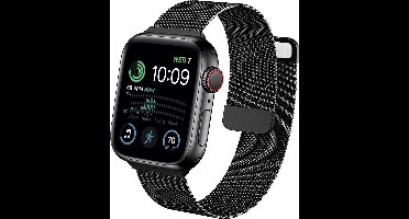 Bandje geschikt voor Apple Watch 41 mm / 40 mm Series 8 / SE 2022 - Zwart Milanese Band