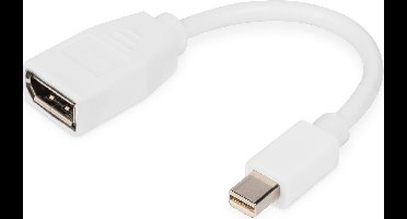 Digitus DB-340405-001-W DisplayPort-kabel Adapter DisplayPort-stekker, Mini DisplayPort-stekker 0.15 m Wit