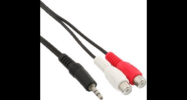 Adapter kabel 3,5mm mini Jack mannelijk - Tulp stereo 2RCA vrouwelijk - 1 meter