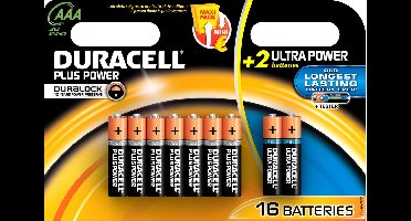 Duracell Batterijen Power Plus Aaa 16 Stuks