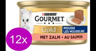 12x Gourmet Gold - Mousse Zalm - Kattenvoer - 85g