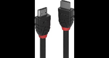 Lindy Black Line - HDMI met ethernetkabel - HDMI (M) naar HDMI (M) - 2 m - drievoudig afgeschermd - zwart - rond, 4K ondersteuning