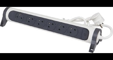 Legrand Premium Contactdoos - Stekkerdoos - Verdeelstekker 6X2P - Penaarde Belgie - Verlengsnoer 3 Meter - Zwart & Wit