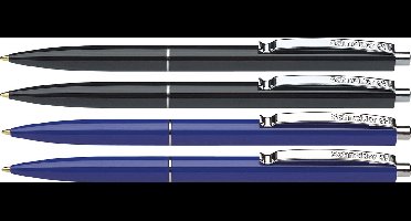 Schneider balpen - K15 - penpunt M - zwart/blauw - blister a 4 stuks - S-73089