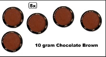 5x PXP Professional Colours 10 gram Chocolade bruin - Schmink Sint en Piet festival thema feest  party fun