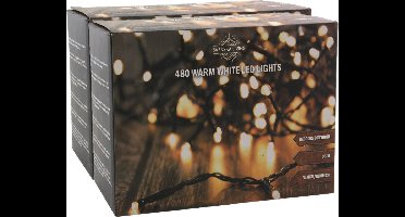 Svenska Living Kerstverlichting - 2x - 480 led lampjes - warm wit - 3600 cm - timer - dimmer
