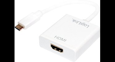 LogiLink UA0236A tussenstuk voor kabels USB-C HDMI Zwart