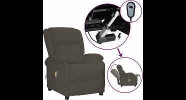 vidaXL - Massagestoel - elektrisch - fluweel - donkergrijs