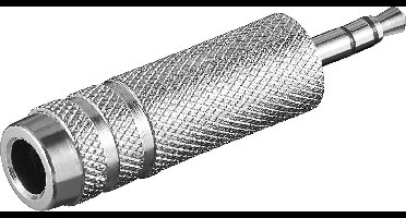 3,5mm Jack (m) - 6,35mm Jack (v) stereo audio adapter - metaal