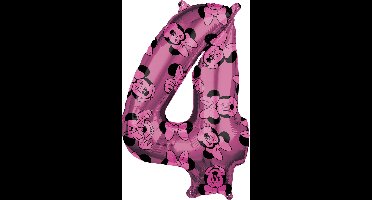RIETHMULLER - Minnie cijferfolieballon 66 cm : cijfer 4