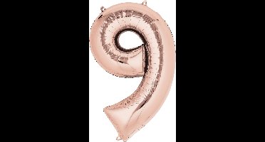 Anagram, Cijferballonballon 9, Folie, Rose-Goud, Aantal, 40 cm