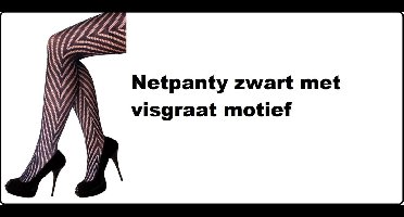 Luxe netpanty zwart met V motief - Gala huwelijk thema feest hollywood party