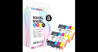Inktdag inktcartridges voor HP 934XL HP 935XL inktcartridges, hp 934xl / hp 935xl multipack van 8 kleuren (2*BK, C, M en Y) voor HP Officejet Pro 6230, HP Officejet Pro 6820, HP Officejet Pro 6830, HP OfficeJet Pro 6800