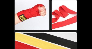 *** Bandage Geel 2 rollen 2.5meter Katoen - Geel - Boksen -MMA -Thai en Kickboksen- Vechtsport - Heble® ***