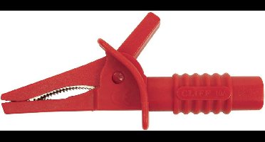Cliff CRC/01 Veiligheids-krokodilklem Steekaansluiting 4 mm CAT II 1000 V, CAT III 600 V Rood
