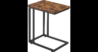 AZURU - Bijzettafel Op Wielen en Poten - Hout - Metaal - Bruin - Zwart