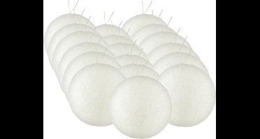 36x stuks kerstballen zilver/wit glitters kunststof diameter 5 cm - Kerstboom versiering